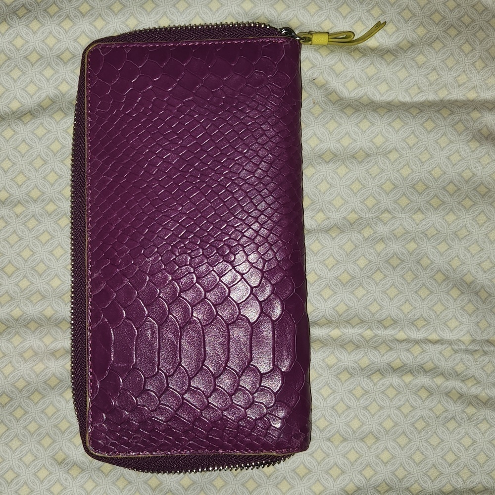 Lodis‎ zip around wallet, purple and lime green